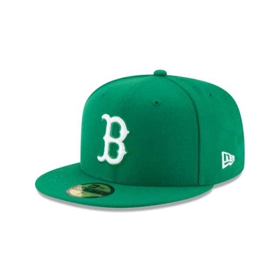 Green Boston Red Sox Hat - New Era MLB Basic 59FIFTY Fitted Caps USA0867495